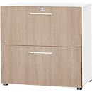 Schäfer Shop Select Armoire pour dossiers suspendus SET UP, 2 tiroirs HR, verrouillable, L 800 x P 420 x H 788 mm, blanc/chêne