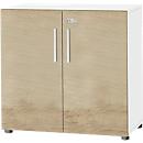 Schäfer Shop Select Armoire SET UP, 2 HC, verrouillable, l. 800 x P 420 x H 744 mm, blanc/chêne 