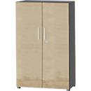 Schäfer Shop Select Armoire SET UP, 4 HC, verrouillable, l. 800 x P 420 x H 1470 mm, graphite/chêne 