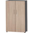 Schäfer Shop Select Armoire Start Off, 4 HC, verrouillable, l. 800 x P 420 x H 1470 mm, bois, graphite/chêne