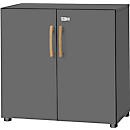 Schäfer Shop Select Armoire Start Off Wood, 2 HC, verrouillable, L 800 x P 420 x H 788 mm, bois, graphite