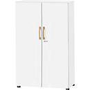 Schäfer Shop Select Armoire Start Off Wood, 4 HC, verrouillable, L 800 x P 420 x H 1514 mm, bois, blanc