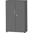 Schäfer Shop Select Armoire Start Off Wood, 4 HC, verrouillable, L 800 x P 420 x H 1514 mm, bois, graphite