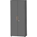 Schäfer Shop Select Armoire Start Off Wood, 6 HC, verrouillable, L 800 x P 420 x H 2240 mm, bois, graphite