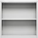 Schäfer Shop Select Aufsatzregal MS, 2 OH, B 800 x T 400 x H 800 mm, Stahlblech, Lichtgrau