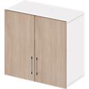Schäfer Shop Select Aufsatzschrank LOGIN, 2 Ordnerhöhen, Griffe unten, B 800 x T 420 x H 726 mm, weiß/Eiche-Dekor