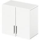 Schäfer Shop Select Aufsatzschrank LOGIN, 2 Ordnerhöhen, Griffe unten, B 800 x T 420 x H 726 mm, weiß/weiß