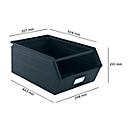 Schäfer Shop Select Bac à bec, avec barre de support, L 524 x l 307 x H 201 mm, 26 l, 120 kg, acier, RAL 5008 (bleu gris)