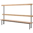 Schäfer Shop Select banc, pour vestiaires, avec panneau arrière, 10 crochets doubles, L 1995 x P 310 x H 415 mm, noir 
