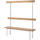 Schäfer Shop Select banc, pour vestiaires, avec panneau arrière, 5 crochets doubles L 995 x P 310 x H 415 mm, gris clair 