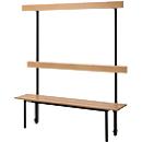 Schäfer Shop Select banc, pour vestiaires, avec panneau arrière, 5 crochets doubles, L 995 x P 310 x H 415 mm, noir 