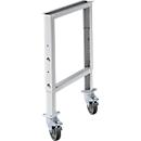 Schäfer Shop Select: base para banco de trabajo WFH707L, regulable en altura, P 665 x H 641-853 mm, con ruedas, gris claro RAL 7035