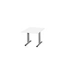 Schäfer Shop Select Besprechungstisch Planova Basic, Quadrat, T-Fuß, B 1000 x T 1000 x H 717 mm, weiß/weißaluminium RAL 9006
