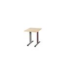 Schäfer Shop Select Besprechungstisch Planova Basic, Quadrat, T-Fuß, B 800 x T 800 x H 717 mm, Ahorn/weißaluminium RAL 9006