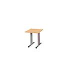 Schäfer Shop Select Besprechungstisch Planova Basic, Quadrat, T-Fuß, B 800 x T 800 x H 717 mm, Buche/weißaluminium RAL 9006