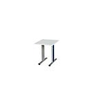 Schäfer Shop Select Besprechungstisch Planova Basic, Quadrat, T-Fuß, B 800 x T 800 x H 717 mm, lichtgrau/weißaluminium RAL 9006