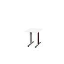 Schäfer Shop Select Besprechungstisch Planova Basic, Quadrat, T-Fuß, B 800 x T 800 x H 717 mm, weiß/weißaluminium RAL 9006 