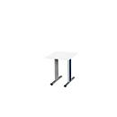 Schäfer Shop Select Besprechungstisch Planova Basic, Quadrat, T-Fuß, B 800 x T 800 x H 717 mm, weiß/weißaluminium RAL 9006