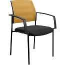 Schäfer Shop Select Besucherstuhl SSI PROLINE MEETING 10, 4-Fuß, Armlehnen, Netzrücken, gepolsterter Sitz, stapelbar, ocker, 2er-Set