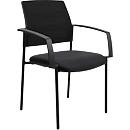Schäfer Shop Select Besucherstuhl SSI PROLINE MEETING 10, 4-Fuß, Armlehnen, Netzrücken, gepolsterter Sitz, stapelbar, schwarz, 2er-Set