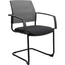 Schäfer Shop Select bezoekersstoelen SSI PROLINE MEETING 20, sledemodel, polyester/staal, met armleuningen, 2 stuks, grijs