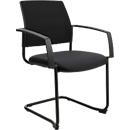 Schäfer Shop Select bezoekersstoelen SSI PROLINE MEETING 20, sledemodel, polyester/staal, met armleuningen, 2 stuks, zwart