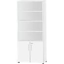Schäfer Shop Select Bibliothèque combinée SET UP, 6 HC, l. 800 x P 420 x H 2196 mm, blanc/blanc 