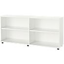 Schäfer Shop Select Bibliothèque étagères en bois, 2 étagères, L 1600 mm x P 421 x H 750 mm, blanc