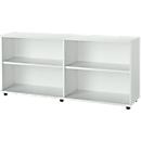 Schäfer Shop Select Bibliothèque étagères en bois, 2 étagères, L 1600 mm x P 421 x H 750 mm, gris clair