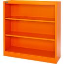 Schäfer Shop Select Bibliothèque étagères MS iCOLOUR, tôle d’acier, 3 HC, l. 950 x P 400 x H 1215 mm, orange RAL 2004