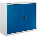 Schäfer Shop Select Bovenkast MS 8408i, B 800 x D 400 x H 800 mm, 1 legbord, staal, alu wit RAL 9006/enzisch blauw RAL 5010