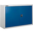 Schäfer Shop Select Bovenkast MS 8409i, B 950 x D 400 x H 800 mm, 1 legbord, staal, alu wit RAL 9006/gentiaan blauw RAL 5010