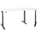 Schäfer Shop Select Bureau d'angle ERGO-T 2.0, réglage électrique de la hauteur, angle de 135° à droite, piétement en T, L 2185 mm, blanc/anthracite