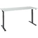 Schäfer Shop Select Bureau ERGO-T 2.0, réglage électrique de la hauteur, rectangulaire, pied en T, L 1800 x P 800 x H 715-1205 mm, gris clair/anthracite