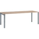 Schäfer Shop Select Bureau LOGIN, 4 pieds, L 1800 x P 800 x H 740 mm, chêne/gris basalte