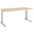 Schäfer Shop Select Bureau Moxxo IQ, rectangulaire, pieds en C, l. 1600 x P 800 x H 735 mm, coloris érable 