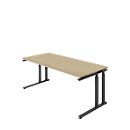 Schäfer Shop Select Bureau SET UP, pieds en C, 1800 x 800, chêne/graphite 