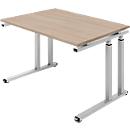 Schäfer Shop Select Bureau SET UP, piétement en C, 1200x800, chêne/alu blanc
