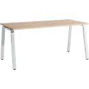 Schäfer Shop Select Bureau Start Off, pied en A, rectangulaire, acier/bois, L 1600 x P 800 x H 735 mm, décor chêne