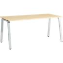 Schäfer Shop Select Bureau Start Off, pieds en A, rectangulaire, acier/bois, l. 1600 x P 800 x H 735 mm, érable 