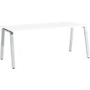 Schäfer Shop Select Bureau Start Off, pieds en A, rectangulaire, acier/bois, l. 1800 x P 800 x H 735 mm, blanc 