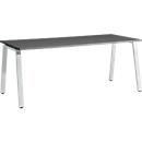 Schäfer Shop Select Bureau Start Off, pieds en A, rectangulaire, acier/bois, l. 1800 x P 800 x H 735 mm, graphite 