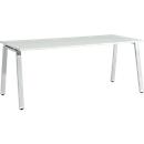 Schäfer Shop Select Bureau Start Off, pieds en A, rectangulaire, acier/bois, l. 1800 x P 800 x H 735 mm, gris clair 