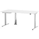 Schäfer Shop Select Bureau Start Off - réglable en hauteur électriquement - pied en T - L 1600 x P 800 x H 705/1205 mm - blanc/blanc alu + tiroir + spirale pour câbles