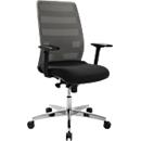Schäfer Shop Select bureaustoel SSI Proline Edition 50, met armleuningen, puntsynchroonmechanisme, zitting met bekkensteun, lendensteun, netrugleuning, zwart/grijs
