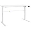 Schäfer Shop Select Bureautafel Moxxo IQ, elektrisch in hoogte verstelbaar, rechthoek, C-poot, B 1800 x D 800 x H 725-1185 mm, wit/wit 