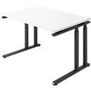 Schäfer Shop Select Bureautafel SET UP, C-poot onderstel, 1200x800, wit/grafiet 