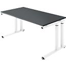 Schäfer Shop Select Bureautafel SET UP, C-poot onderstel, 1600 x 800, grafiet/wit 