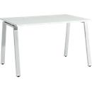 Schäfer Shop Select Bureautafel Start Off, A-poot, rechthoek, staal/hout, B 1200 x D 800 x H 735 mm, lichtgrijs 