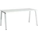 Schäfer Shop Select Bureautafel Start Off, A-poot, rechthoek, staal/hout, B 1600 x D 800 x H 735 mm, lichtgrijs 